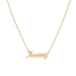 Jen Gotch X Iconery 14K Yellow Gold Vermeil Anxiety Nameplate Necklace